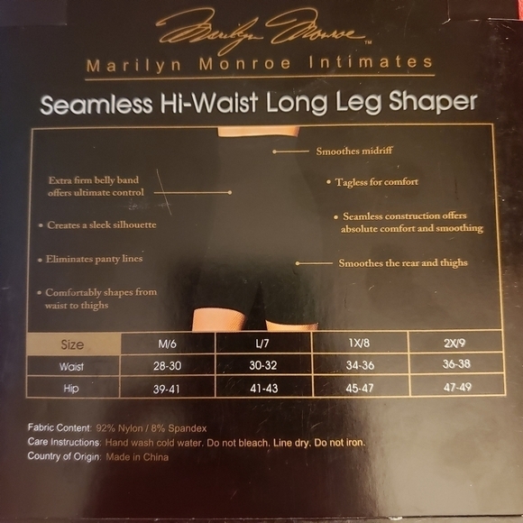 NEW Marilyn Monroe Intimates Hi-Waist Long Leg Shaper Shapewear Women's Medium M - Picture 3 of 6